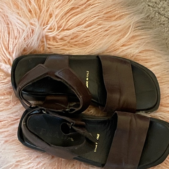 Prada Leather Sandals Adjustable Ankle Straps Y2K - Picture 15 of 15